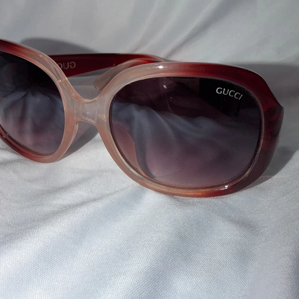 Gucci Sunglasses Women OS Red Pink Gradient Oversized Horsebit S-Y-A 2951 Luxury